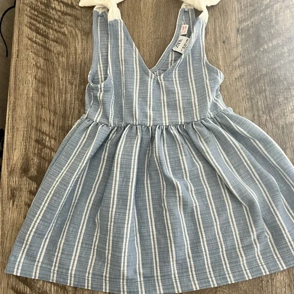 Zara Chic Blue and White Striped Kids Dress - Picture 7 of 7